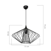 Lampada a sospensione Arona ASZ1360 filo metallico nero EFFEZ