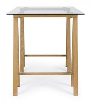 Scrivania moderna Alchimia con piano in vetro 140x70x76h cm