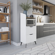 Mobile multiuso con cassetti bianchi e ripiano rovere L 60 x P 36 x H 136 cm