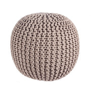 Pouf intrecciato tortora arredare design cm 50
