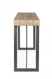 Tavolo da bar in acciaio piano iegno di abete GARRETT 200x50x h110 cm
