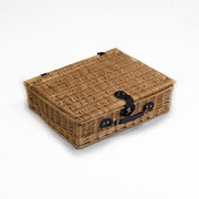 Pic-nic vimini campagna con accessori barbeque cm50x40h14