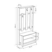 Mobile ingresso Chester bianco  90x36xh.180 cm