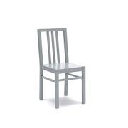 4x Sedia in legno laccato grigio chiaro 39.5 cm x 39.5 cm H. 86.5 cm