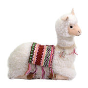 Lama bianco seduto con campanellini cm37,5x17h37