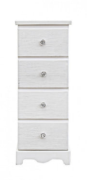 Cassettiera da camera in MDF quattro cassetti Bianca BLANC 31,5x26x h80 cm