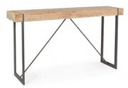 Tavolo da bar in acciaio piano iegno di abete GARRETT 200x50x h110 cm