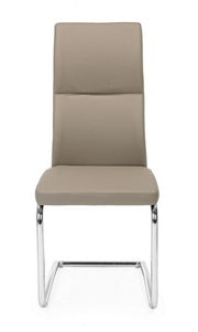 Sedia in ecopelle Tortora THELMA 44x58x h104 cm