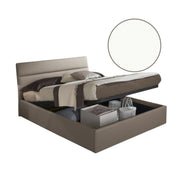 Letto matrimoniale contenitore Ios ecopelle bianca